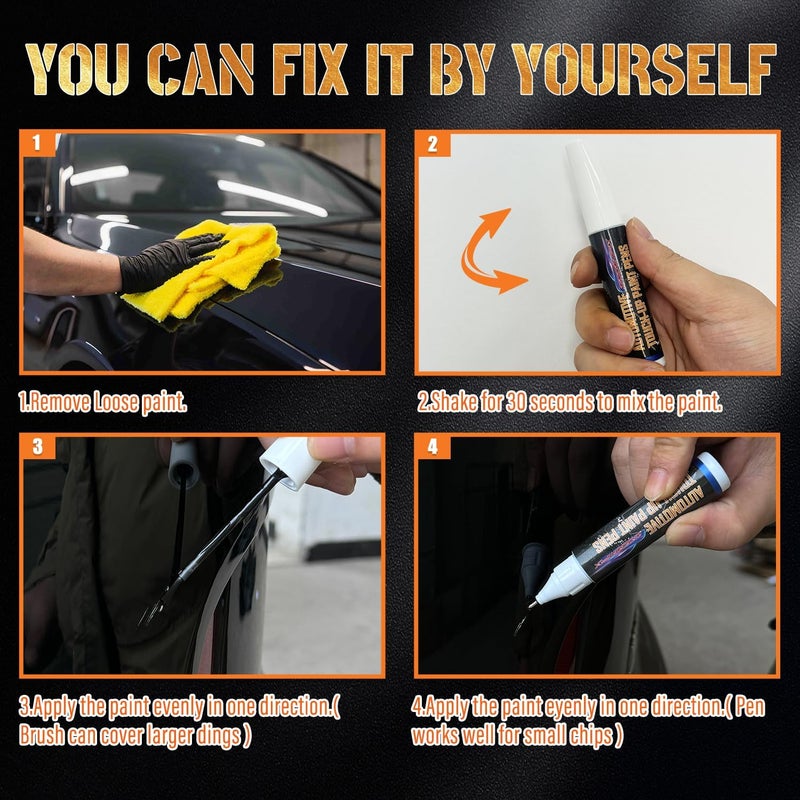 cocomfix Black Touch Up Paint for Cars, Car Scratch Repair Paint Pen, 2 in 1 Auto Touch up Paint Pen, Universal Color Black Car Paint - Image 4